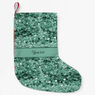 Petite Chaussette De Noël Parties scintillantes turquoises scintillantes