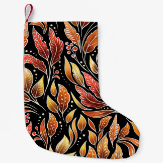 Petite Chaussette De Noël Passionflower Exotique : Floral noir Vintage