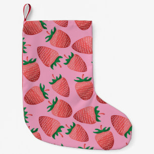 Petite Chaussette De Noël Pastel aux fraises : sucré Vintage