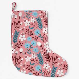 Petite Chaussette De Noël Pastel Rose Floral Motif sans Seamless.