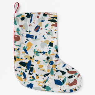 Petite Chaussette De Noël Pastel Terrazzo : Motif Abstrait moderne.