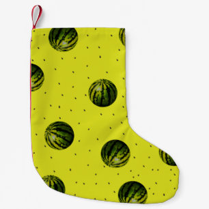 Petite Chaussette De Noël Pastèque avec motif de graines (jaune)