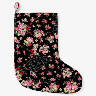 Petite Chaussette De Noël Patchwork Floral : Design Assez Simple.