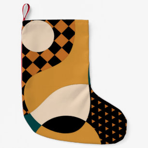 Petite Chaussette De Noël Patchwork géométrique moderne : Vintage Abstrait