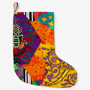 Petite Chaussette De Noël Patchwork indien turc festier Mandala