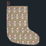 Petite Chaussette De Noël Patchwork Santa Claus Christmas Retro<br><div class="desc">Patchwork Santa Claus Christmas Retro</div>