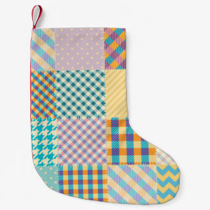 Petite Chaussette De Noël Patchwork vintage : Arrière - plan sans couture te
