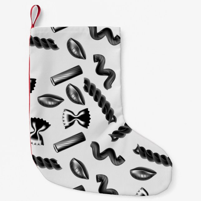 Petite Chaussette De Noël Pâtes Diversité Grises Alimentation Italienne Oeuv (Devant)