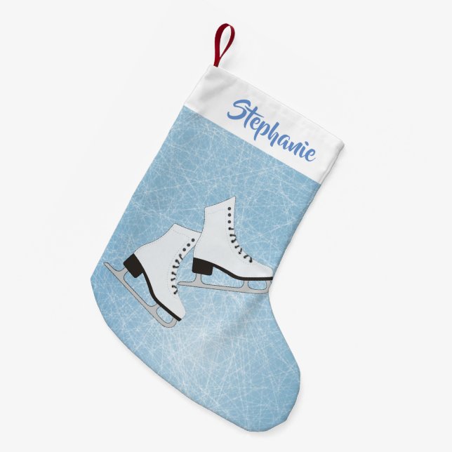 Petite Chaussette De Noël Patinage sur glace Conception de Noël Stocker (Devant (Accrochage))