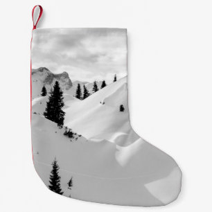 Petite Chaussette De Noël Paysage alpin : Snowy Fir Trees