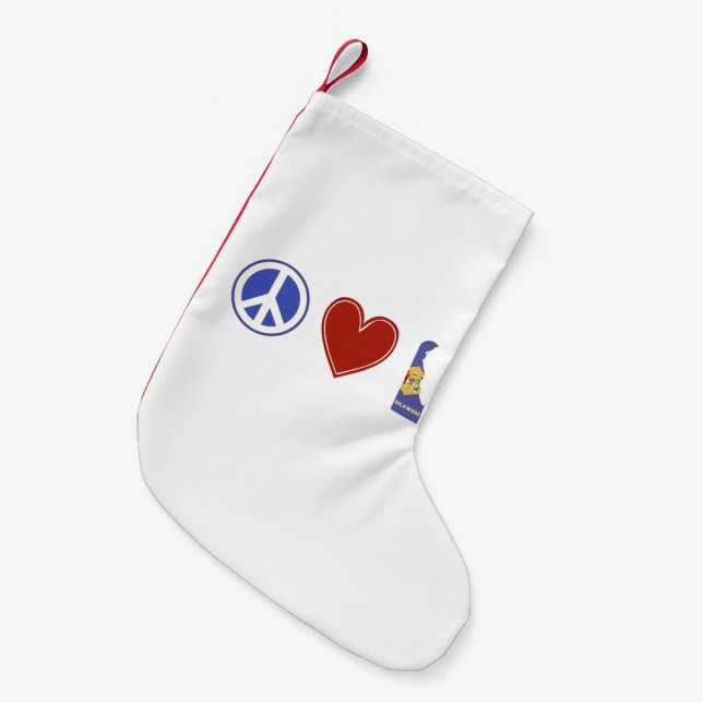 Petite Chaussette De Noël Peace Love Delaware (Devant (Accrochage))