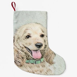 Petite Chaussette De Noël Peinture à la boule de Cocker Spaniel - Art origi