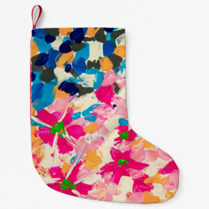 Petite Chaussette De Noël Peinture à l'huile abstraite sur toile. Voie mult