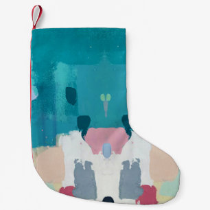 Petite Chaussette De Noël Peinture à l'huile Abstraite, texture colorée.