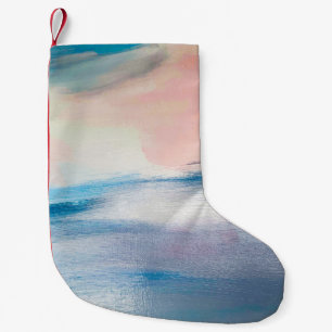 Petite Chaussette De Noël Peinture à l'huile Abstraite, texture de toile.