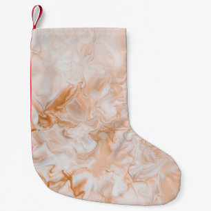PETITE CHAUSSETTE DE NOËL PEINTURE ABSTRAITE BLANCHE ET BLEUE