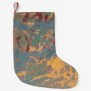 Petite Chaussette De Noël Peinture Abstraite. Encre image artisanale. Art mo
