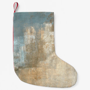 Petite Chaussette De Noël Peinture Abstraite gris et beige abstraite, art,