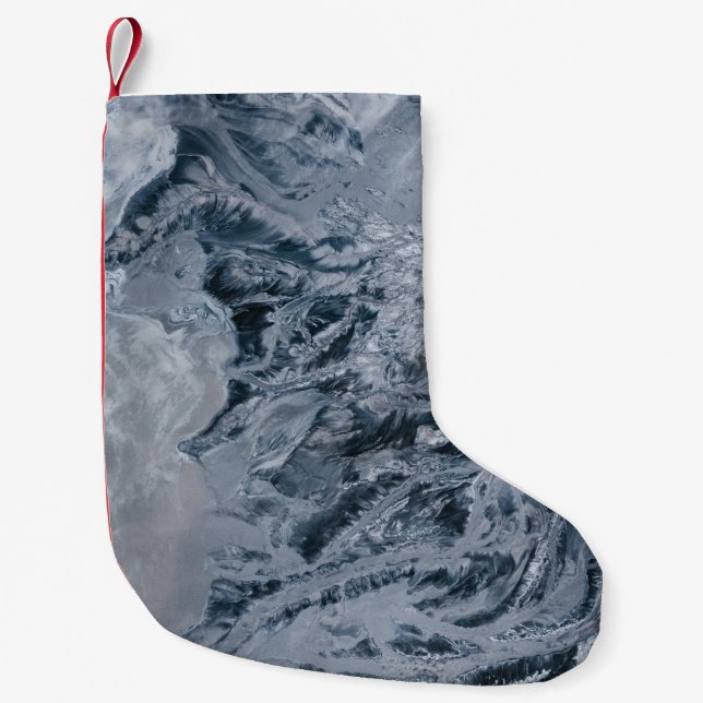 Petite Chaussette De Noël Peinture abstraite grise (Devant)