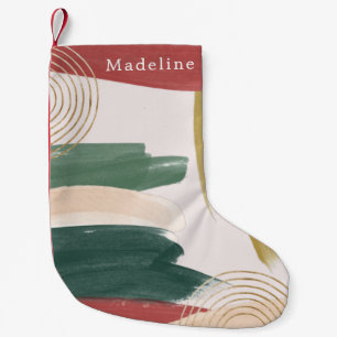 Petite Chaussette De Noël Peinture Abstraite moderne   Noël du monogramme