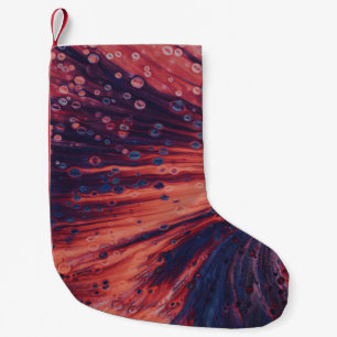 Petite Chaussette De Noël Peinture abstraite rouge et noire