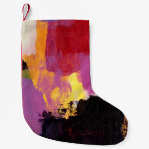 Petite Chaussette De Noël Peinture Abstraite. Style art tendance. Couleur br