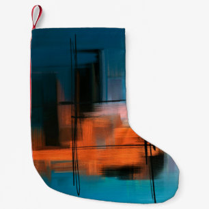 Petite Chaussette De Noël Peinture acrylique abstraite colorée. Paysage surr