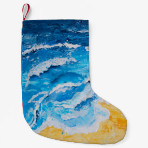 Petite Chaussette De Noël Peinture acrylique sur la mer et la plage sur le s