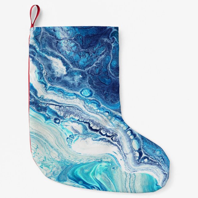 Petite Chaussette De Noël Peinture acrylique, tons abstraits (Devant)
