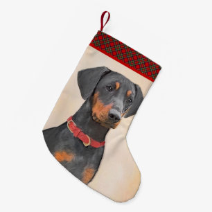 Petite Chaussette De Noël Peinture allemande Pinscher peinture art animal or