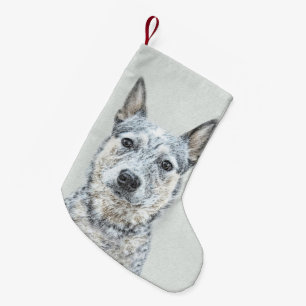 Petite Chaussette De Noël Peinture australienne sur le chien de bétail - Be