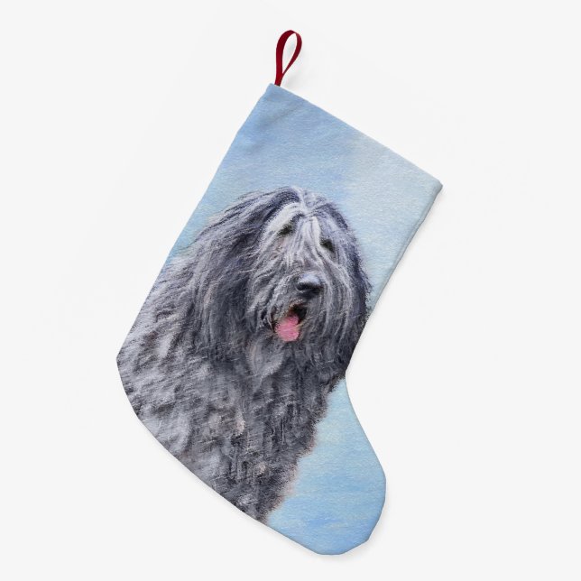 Petite Chaussette De Noël Peinture Bergamasco Sheepdog - Chien original mign (Devant (Accrochage))