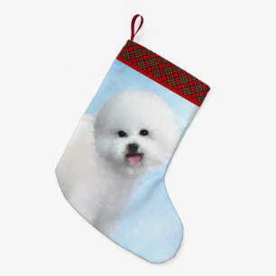 Petite Chaussette De Noël Peinture Bichon Frise - Cute Original Chien Art