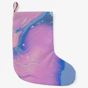 PETITE CHAUSSETTE DE NOËL PEINTURE BLEUE ET PASTEL
