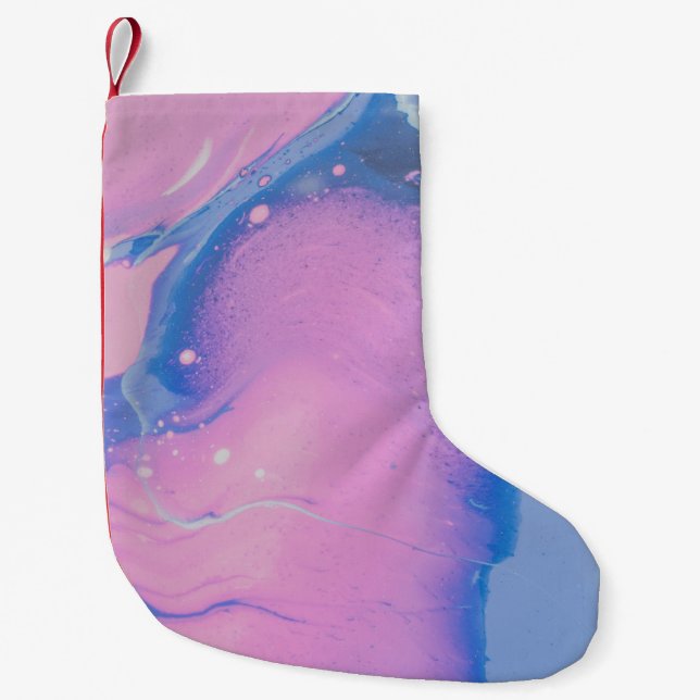 PETITE CHAUSSETTE DE NOËL PEINTURE BLEUE ET PASTEL (Devant)