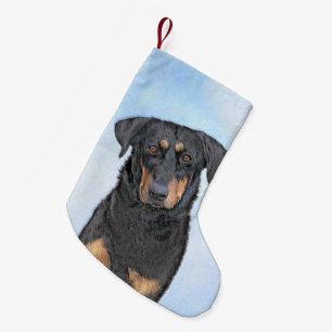 Petite Chaussette De Noël Peinture de Beauceron - Cute Original Chien Art
