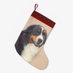 Petite Chaussette De Noël Peinture de chien de montagne bernoise - Art origi