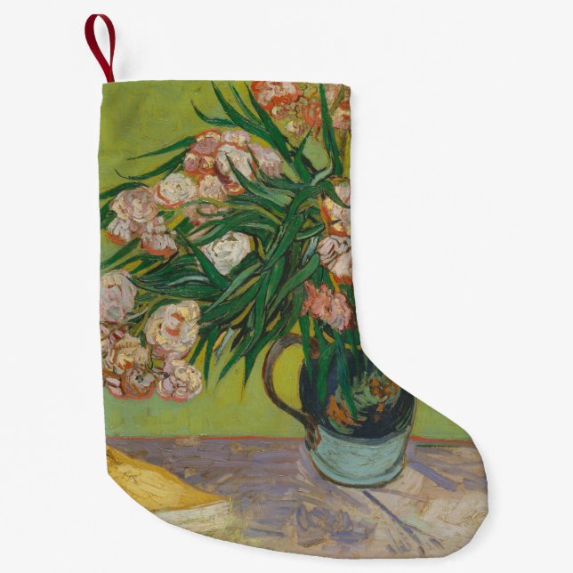 Petite Chaussette De Noël Peinture de fleurs d'oléandre de Vincent Van Gogh (Devant)