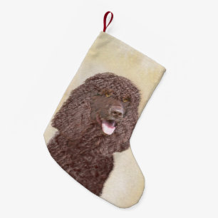 Petite Chaussette De Noël Peinture de l'Épagneul d'Eau Irlandais - Art Origi