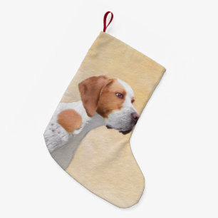 Petite Chaussette De Noël Peinture de pointeur - jolie art original de chien
