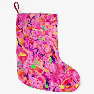 Petite Chaussette De Noël Peinture de tourbillons abstraits colorés mignons