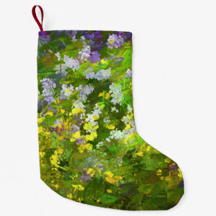 Petite Chaussette De Noël Peinture fleur sauvage Impasto - Art Fleur Origina