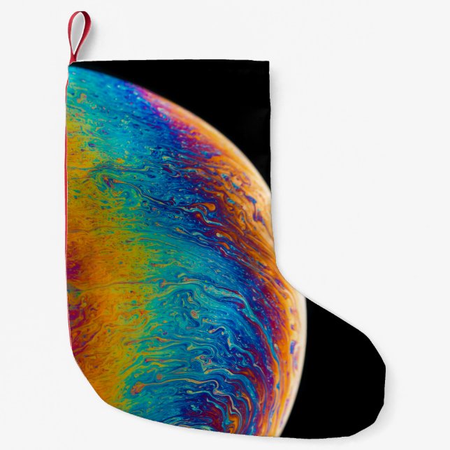 Petite Chaussette De Noël Peinture fluide multicolore (Devant)