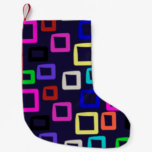 Petite Chaussette De Noël peinture géométrique carré, graphisme design trans