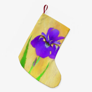Petite Chaussette De Noël Peinture Iris à pois pourpre - Chien original mign