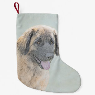 Petite Chaussette De Noël Peinture Leonberger - Joli art original chien