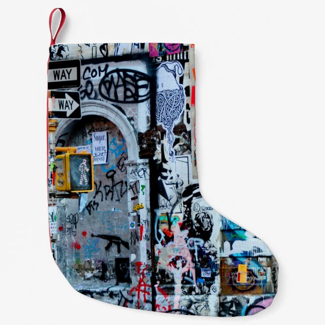 PETITE CHAUSSETTE DE NOËL PEINTURE MUR MULTICOLORÉE (Devant)