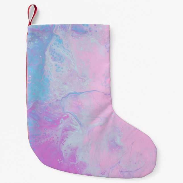 PETITE CHAUSSETTE DE NOËL PEINTURE PASTEL ET BLEU (Devant)