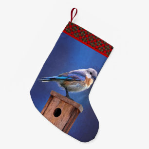 Petite Chaussette De Noël Peinture pour oiseaux bleus (femelle) - Art origin