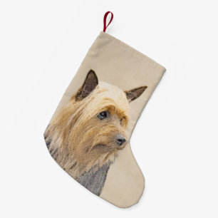 Petite Chaussette De Noël Peinture Silky Terrier - Cute Original Chien Art